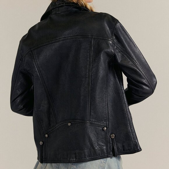 Free People We the Free Jealousy Leather Moto Jacket New with Tags $698 Retail - Picture 4 of 4